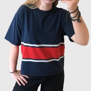 Brandy Melville Short Sleeve Red Stripe T-shirt